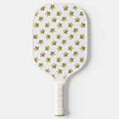 Raquette De Pickleball Élégant or étoiles motif blanc (Recto)