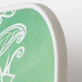 Raquette De Pickleball Elégant Ornate Zen Mandala Rosette Tons verts (Détail gauche)