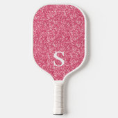 Raquette De Pickleball Élégant Parties scintillant rose Monogramme initia (Verso)