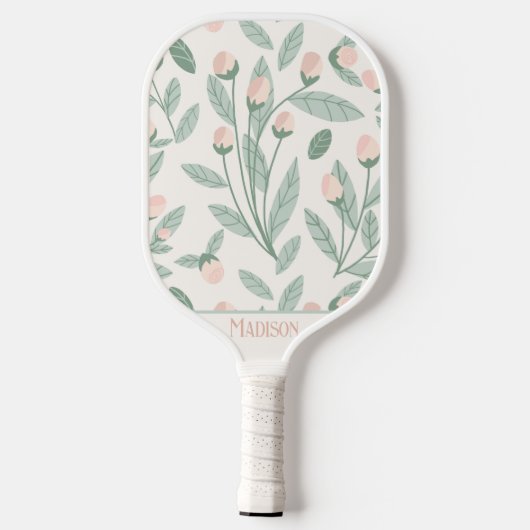 Raquette De Pickleball Élégant Pickleball Floral Rose (Verso)