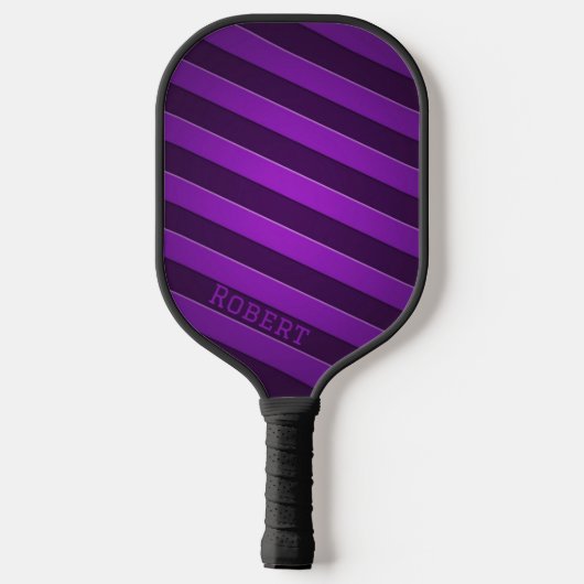 Raquette De Pickleball Elegant Purple Personalized Script Name (Verso)