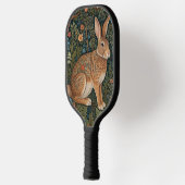 Raquette De Pickleball Élégant retro lapin boisé boisé fleuri (Gauche)