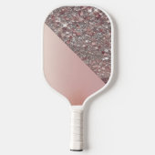 Raquette De Pickleball Elegant Rose Gold Monogram (Verso)