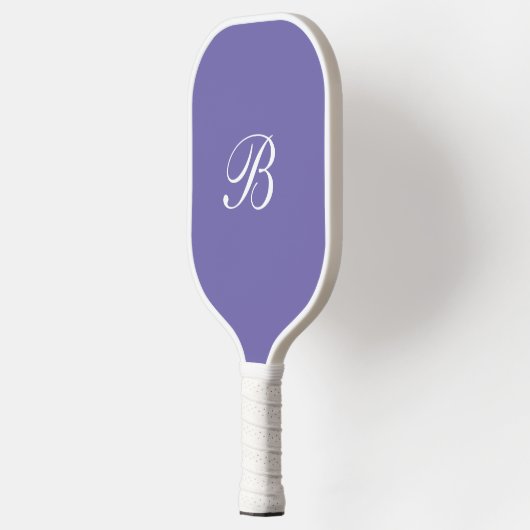 Raquette De Pickleball Élégant script de monogramme violet (Gauche)