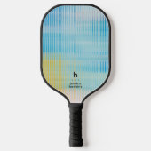 Raquette De Pickleball Élégant simple Monogramme bleu verre personnel (Recto)