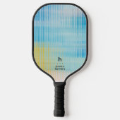 Raquette De Pickleball Élégant simple Monogramme bleu verre personnel (Verso)