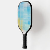 Raquette De Pickleball Élégant simple Monogramme bleu verre personnel (Gauche)