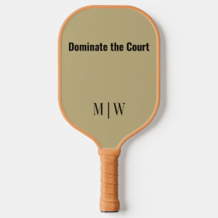 Raquette De Pickleball Elégant Slogan Sand Ecru & Black Monogramme mode
