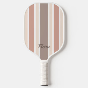 Raquette de Pickleball élégante rayée pêche et mar