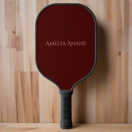 Raquette De Pickleball Élégante typographie rouge foncé et rose pâle