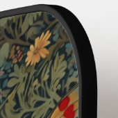 Raquette De Pickleball Élégante verdure botanique rétro bohème papillon (Détail gauche)