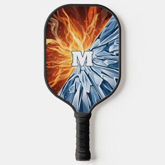 Raquette De Pickleball Élémentaire de feu et de glace dynamique (Recto)