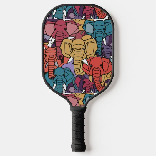 Raquette De Pickleball Eléphants colorés cool Abstraits (Recto)