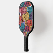 Raquette De Pickleball Eléphants colorés cool Abstraits (Gauche)