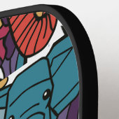 Raquette De Pickleball Eléphants colorés cool Abstraits (Détail gauche)