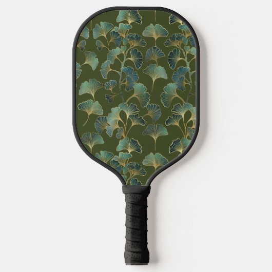 Raquette De Pickleball Emerald Ginkgo Elegance – Luxury Gold Botanical 1 (Recto)
