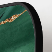 Raquette De Pickleball Emerald Green Gold Nom personnalisé Pickleball Pad (Détail gauche)