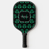 Raquette De Pickleball Emerald Green Sparkle Shamrock noir Monogramme (Recto)