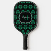 Raquette De Pickleball Emerald Green Sparkle Shamrock noir Monogramme (Verso)