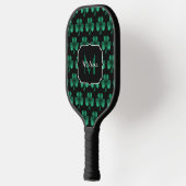Raquette De Pickleball Emerald Green Sparkle Shamrock noir Monogramme (Gauche)