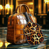 Raquette De Pickleball Empreinte de léopard chic et or Monogrammé