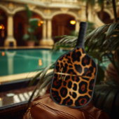 Raquette De Pickleball Empreinte de léopard chic et or Monogrammé