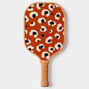 Raquette De Pickleball Empreinte de léopard rouge gras dynamique