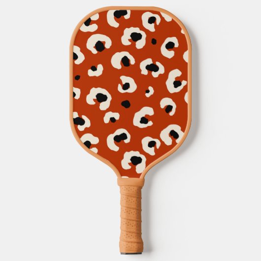 Raquette De Pickleball Empreinte de léopard rouge gras dynamique (Recto)