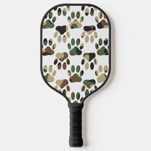 Raquette De Pickleball Empreinte de patte de chien Motif Camo (Recto)