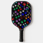 Raquette De Pickleball Empreintes de pattes heureux (Verso)