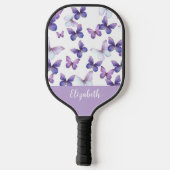 Raquette de pickleball en forme de papillon violet (Verso)