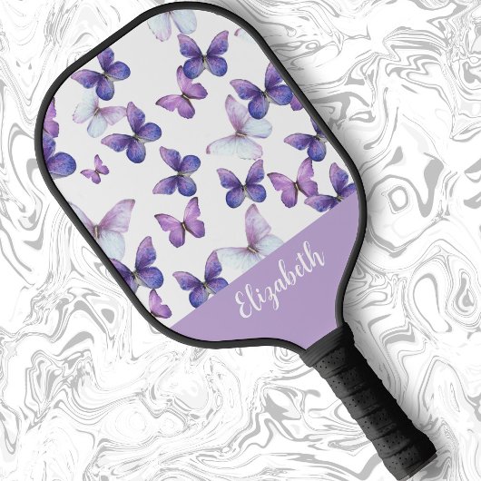 Raquette de pickleball en forme de papillon violet