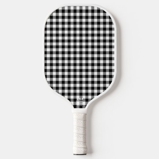 Raquette De Pickleball en vichy noir (Recto)