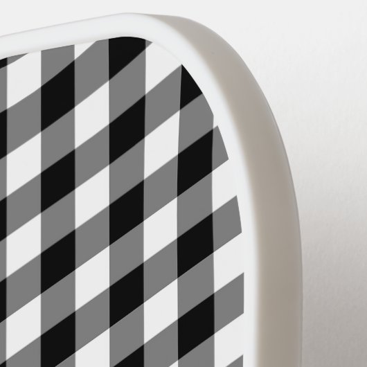 Raquette De Pickleball en vichy noir (Détail gauche)