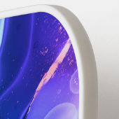 Raquette De Pickleball Encre Liquide Violet Rouge Bleu, Monogramme & Nom (Détail gauche)