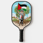 Raquette De Pickleball Enfant avec Keffiyeh Palestine Drapeau et olivier (Verso)