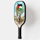 Raquette De Pickleball Enfant avec Keffiyeh Palestine Drapeau et olivier (Gauche)