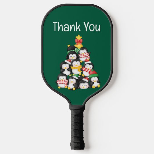 Raquette De Pickleball équipe de pingouins mignons noël (Recto)