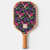 Raquette De Pickleball Été Ditsy Floral Monogramme Pickleball Paddle (Verso)