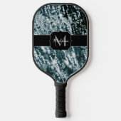 Raquette De Pickleball Étincelles d'argent Frozen Bulles de glace Monogra (Recto)