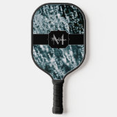 Raquette De Pickleball Étincelles d'argent Frozen Bulles de glace Monogra (Verso)