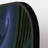 Raquette De Pickleball Etoile Abstraite, Bleu brillant Vert Or Fractal Ar (Détail gauche)