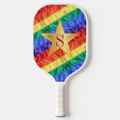 Raquette De Pickleball Étoile du drapeau Gay pride de l'arc-en-ciel de Mo (Recto)