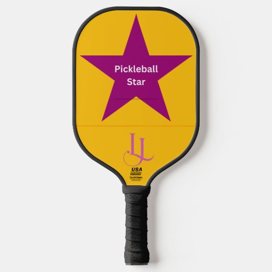 Raquette de Pickleball Étoile Violette et Rose (Recto)