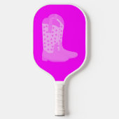 Raquette De Pickleball Étoiles de cowboy Boots Arrière - plan rose (Recto)