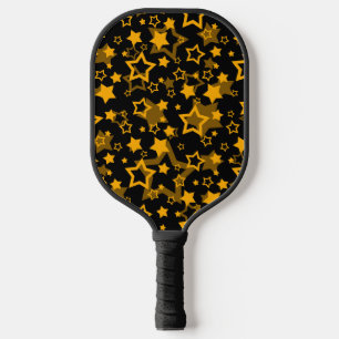 Raquette De Pickleball Étoiles Jaune Doré Pailleté Design