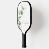 Raquette De Pickleball Eucalyptus Feuillage Script Shower de Mariée (Gauche)
