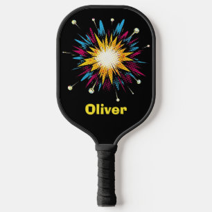 Raquette De Pickleball Explosion de bande dessinée rétro pop art