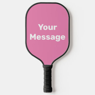 Raquette De Pickleball Faites-le vous-même Modèle de texte rose et blanc