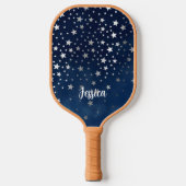 Raquette De Pickleball Falling Silver Stars Celestial Custom (Recto)